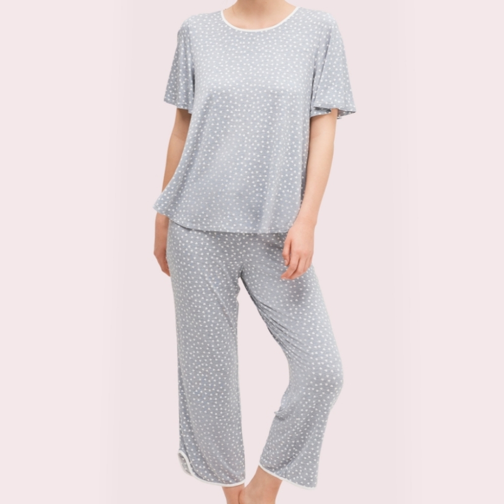 Kate Spade Capri Jersey Mini Heart PJ Set NWT